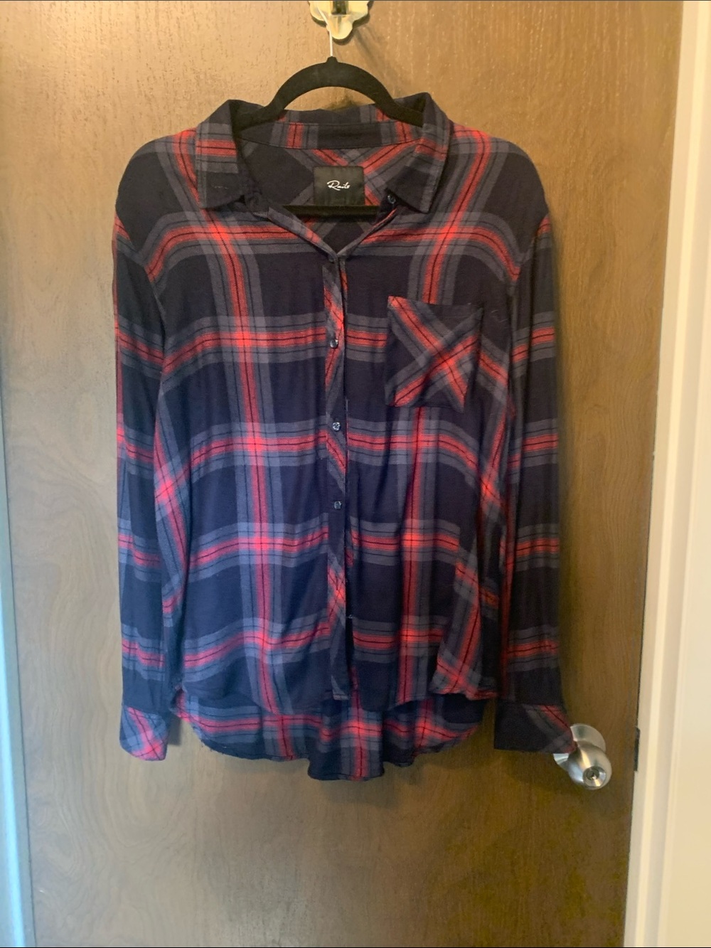 Rails Women’s Dark Navy/Red Plaid Lightweight Button-Down Shirt
